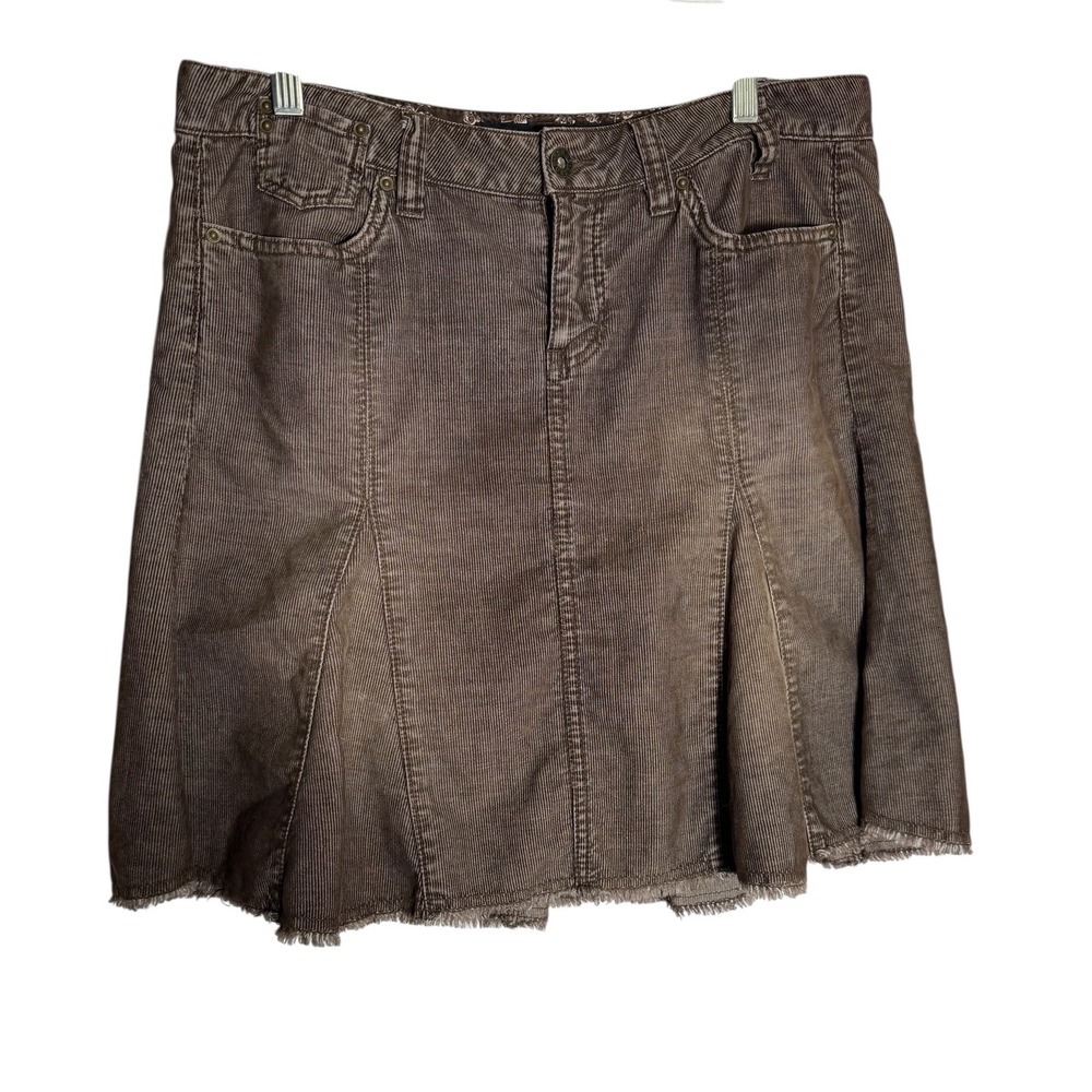 Guess Jeans Corduroy Mini Skirt Size 30 Brown Frayed‎ Hem Skirt 🤎🤎